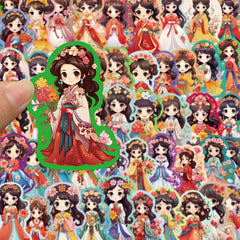 50pcs Ancient Costume Flower God Waterproof Stickers for Han
