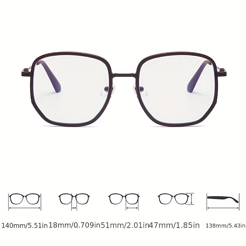 Anti Light Men's Glasses Large Square Frame