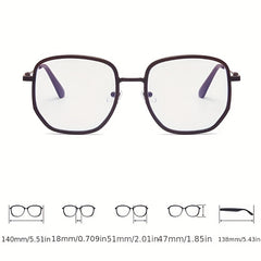 Anti Light Men's Glasses Large Square Frame