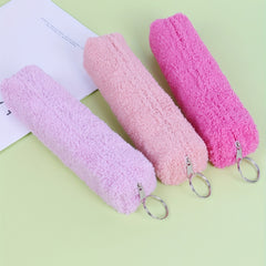 Plush Pencil Pouch - Portable Pen Bag for School Supplies