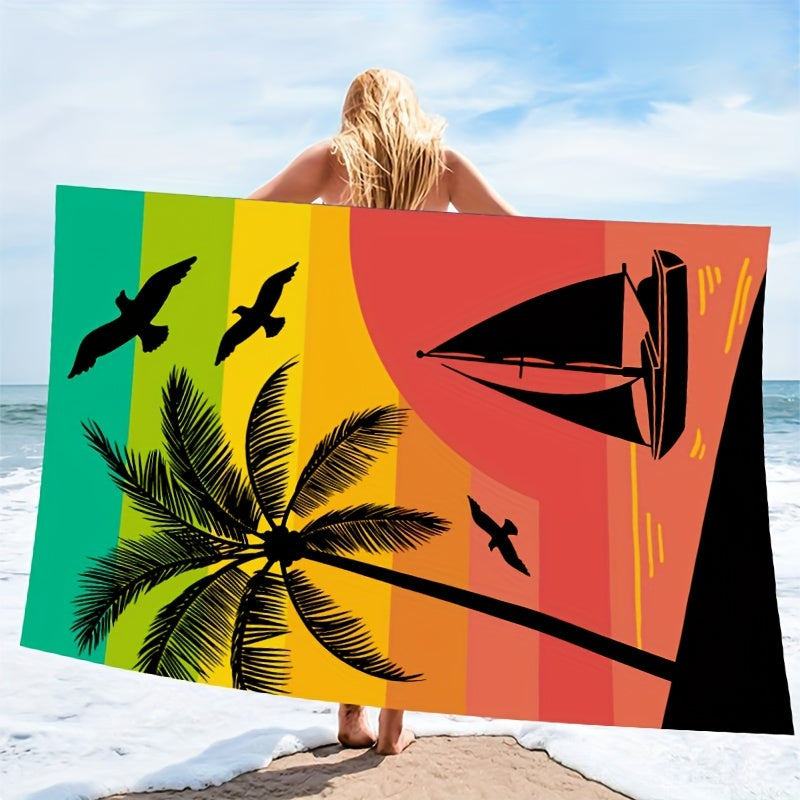 Microfiber Oversized Beach Towel Quick Drying Soft Absorbent Thickened Beach Tow