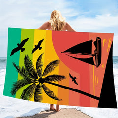 Microfiber Oversized Beach Towel Quick Drying Soft Absorbent Thickened Beach Tow