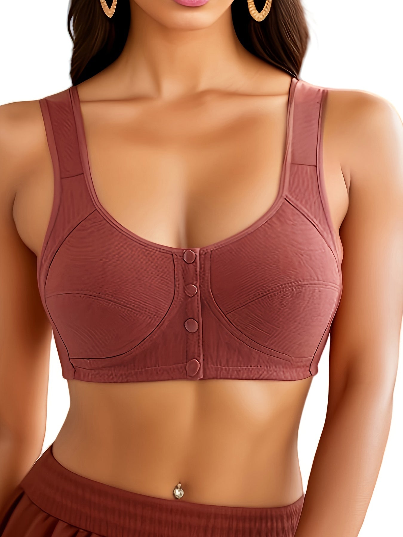 Front Buckle Wireless Push Up Bra for Women