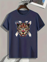 Leopard Pattern Men's Sports T-shirt, Fitness Outdoor Wear, Gift