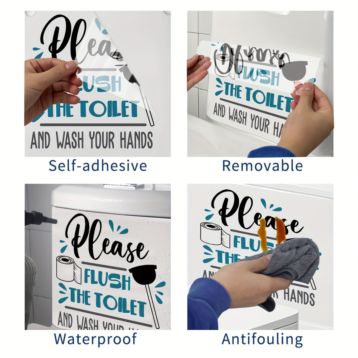 Funny Decorative Toilet Seat Decal Waterproof Self Adhesive Sticker