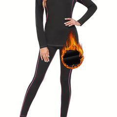 Women's Thermal Underwear Set Crew Neck Tops & Pants