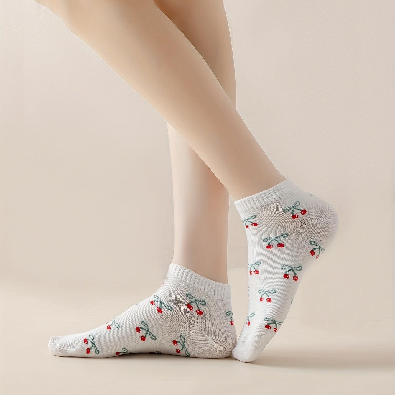 5 Pairs Floral Pattern Socks & Ankle Socks Women's Stockings