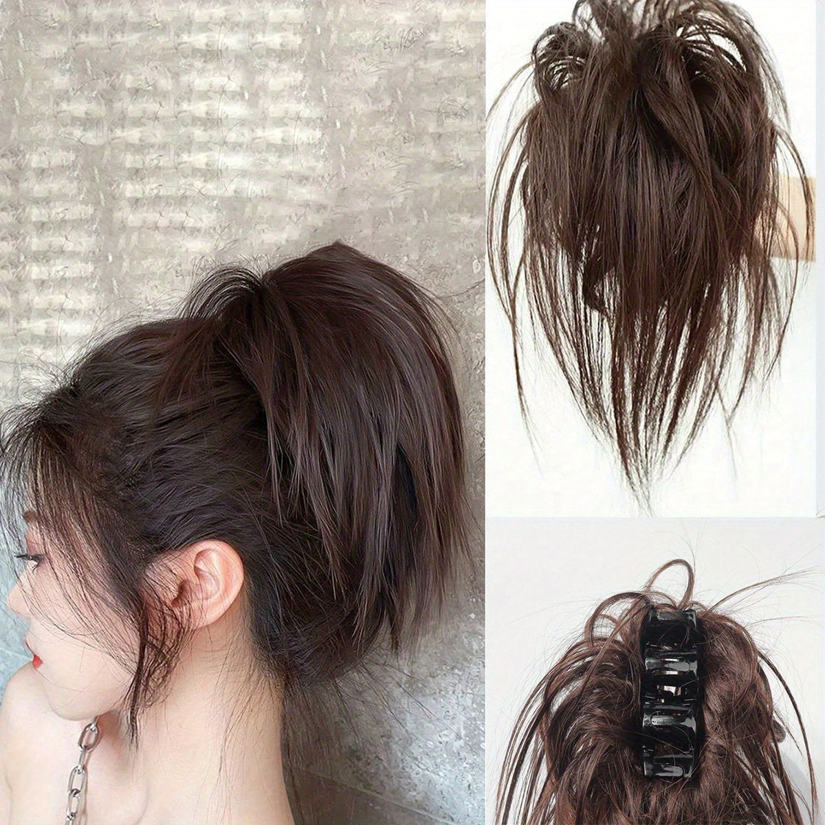 Messy Ponytail Wig With Hair Claw Clip Hair Clips for Girls