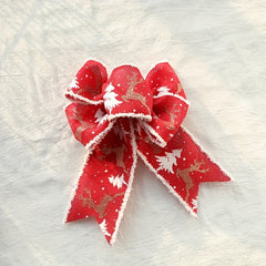 2m Christmas Snow Velvet Edge Ribbon Tree Decoration DIY Linen Ribbon