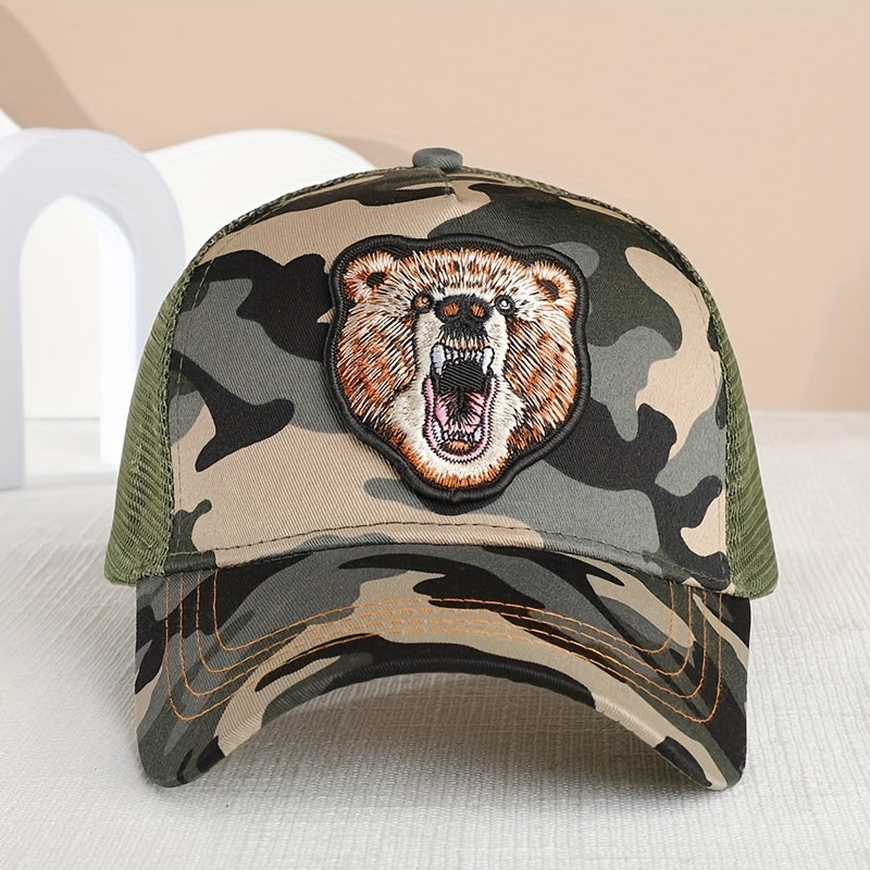 Men's Summer Dog Bear Mesh Baseball Cap Breathable Animal Peaked