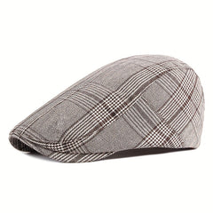 Men's Checkered Beret Duck Tongue Cap