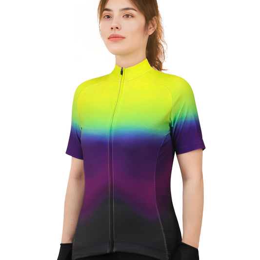 Ombre Zip up Cycling Jersey Women's Activewear