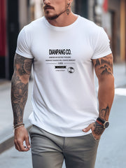 Letter Pattern Print Men's Graphic Tee - Summer Outdoor Top Gift