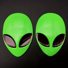 2pcs Alien Head Auto Emblem - Unique 3D Look for Car or Motorbike