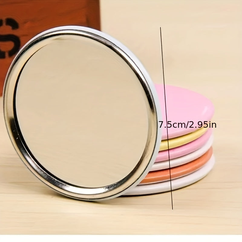 Small Round Cosmetic Mirror for Travel, Handheld Vanity Mirror