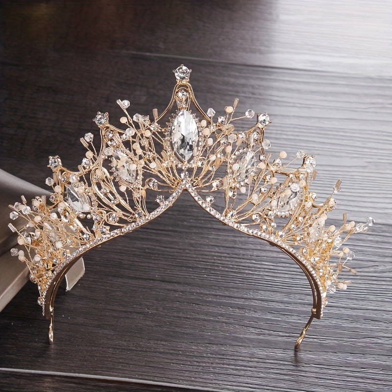 Baroque Crystal Bridal Jewelry Set Tiara Crown Earring Necklace