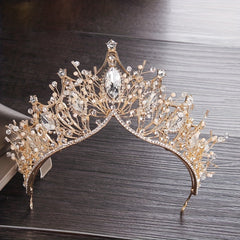 Baroque Crystal Bridal Jewelry Set Tiara Crown Earring Necklace