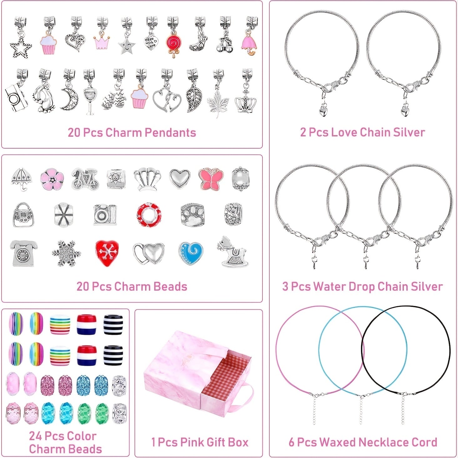 75pcs Charm Bracelet Making Kit