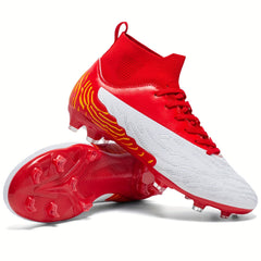 Professional Boy's AG Cleat Football Boots Anti Skid High Top Soccer Cleats