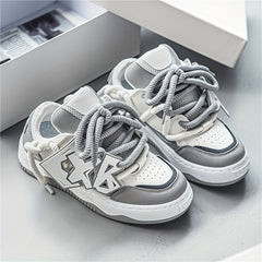 Men's Lace Print Lace Up Sneakers Casual Walking Shoes