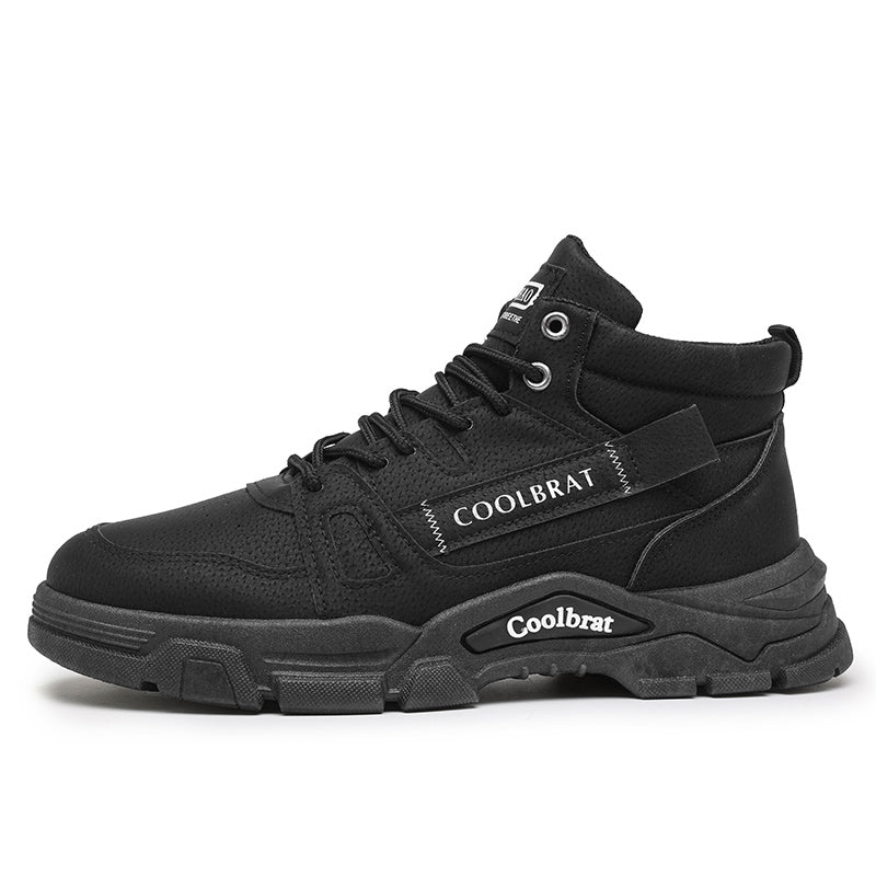Men's Thermal Comfortable Boots Letter Patch Decor