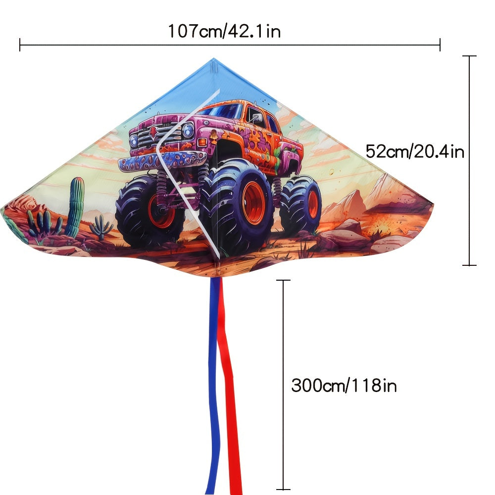 Cartoon Patterned Triangular Kite with 50M Line for Outdoor Fun