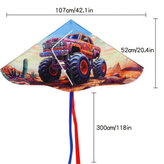 Cartoon Patterned Triangular Kite with 50M Line for Outdoor Fun