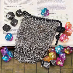 Stainless Steel Chain Dice Storage Bag - Durable Container for Any Occasion
