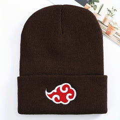 Men's Knit Hat Red Cloud Embroidery Anime Style Beanie