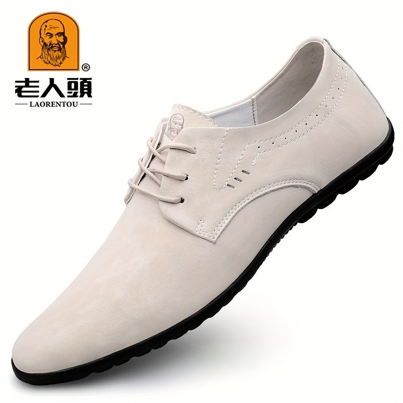 LAORENTOU Unisex Round Toe Lace Up Dress Shoes for Wedding Business Party