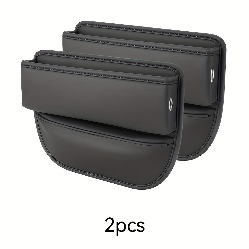 2pcs PU Leather Car Slit Storage Box Car Storage Bag
