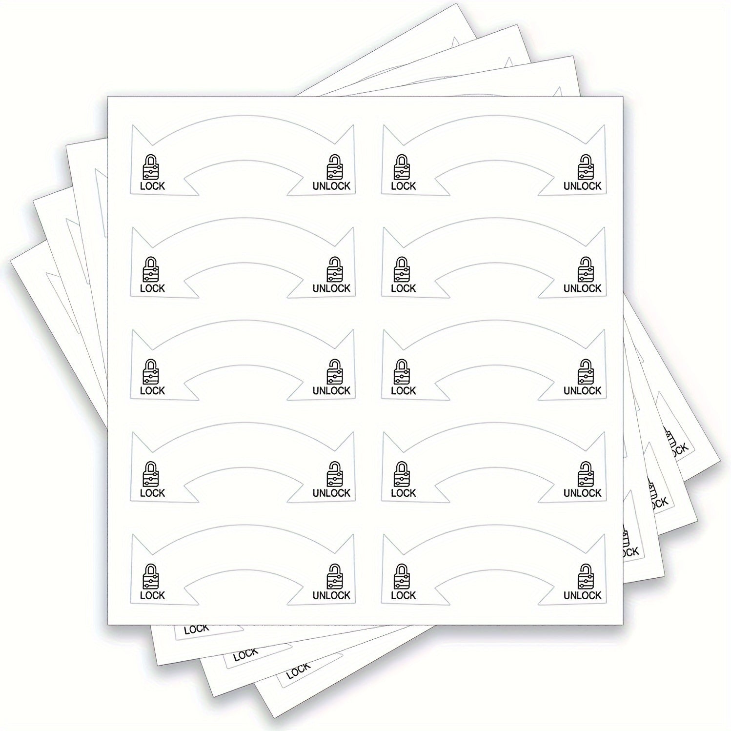 50pcs Unlock Lock Switch Stickers 4.5x1.7cm for Stove ON/OFF Decal
