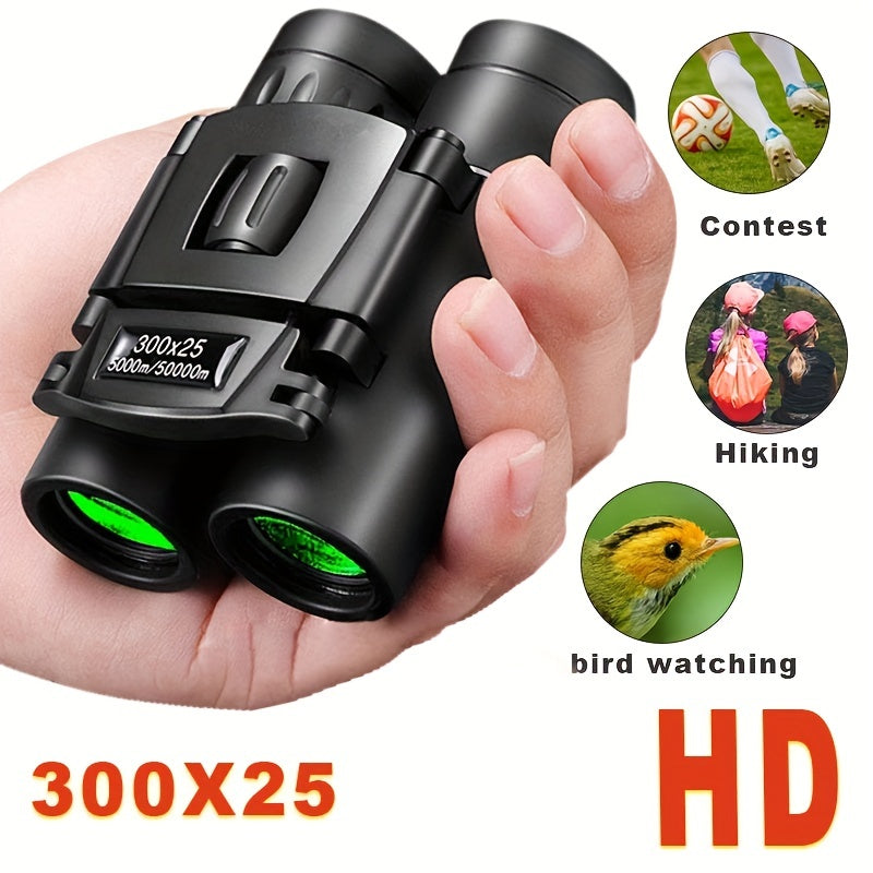 Compact 300x25 Binoculars for Adults Ideal for Bird Watching Travel