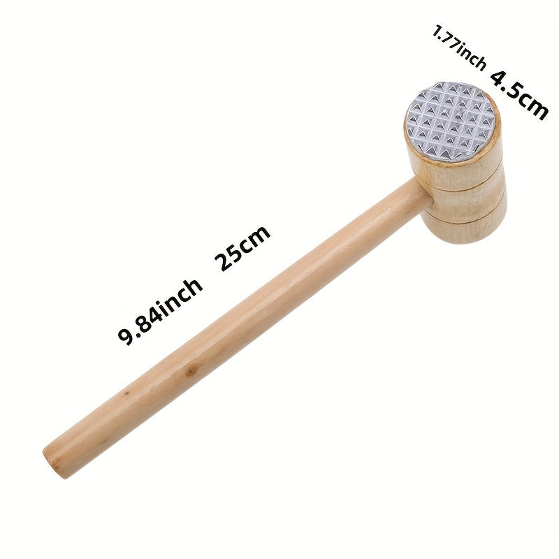 Dual-Sided Wooden Meat Hammer for Tenderizing