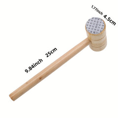 Dual-Sided Wooden Meat Hammer for Tenderizing