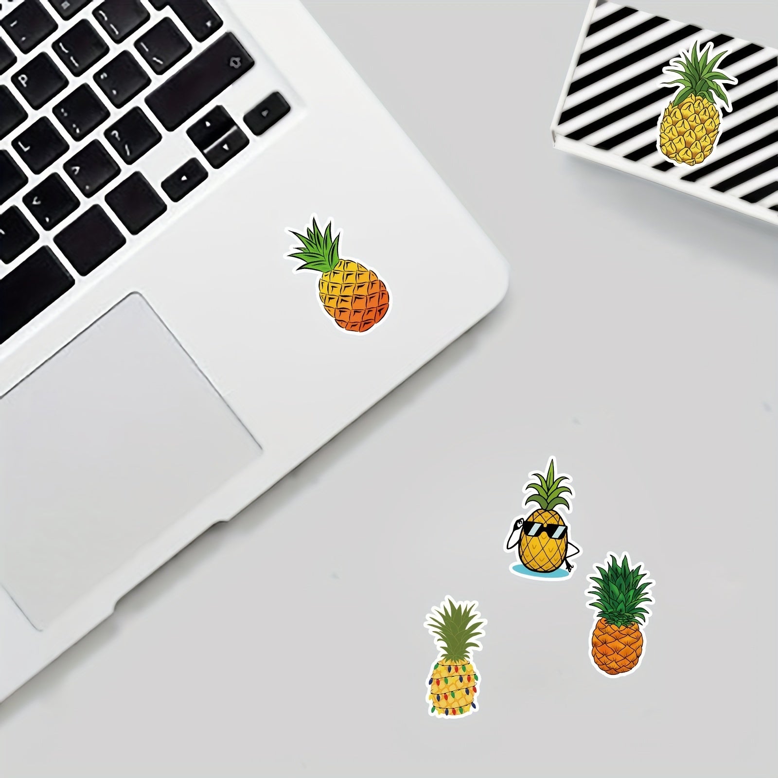 50 Pineapple Pattern Waterproof Stickers Water Bottles Laptop Luggage