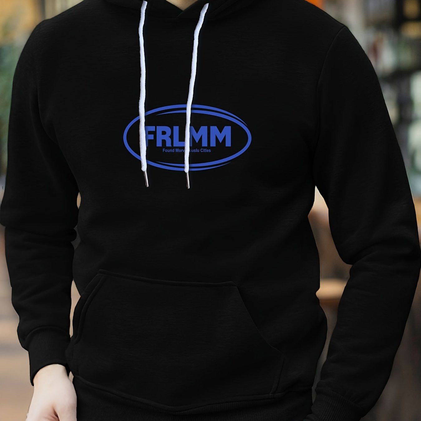 Men's Letter Print Hoodie Casual Graphic Pullover Hooded Sweatshirt
