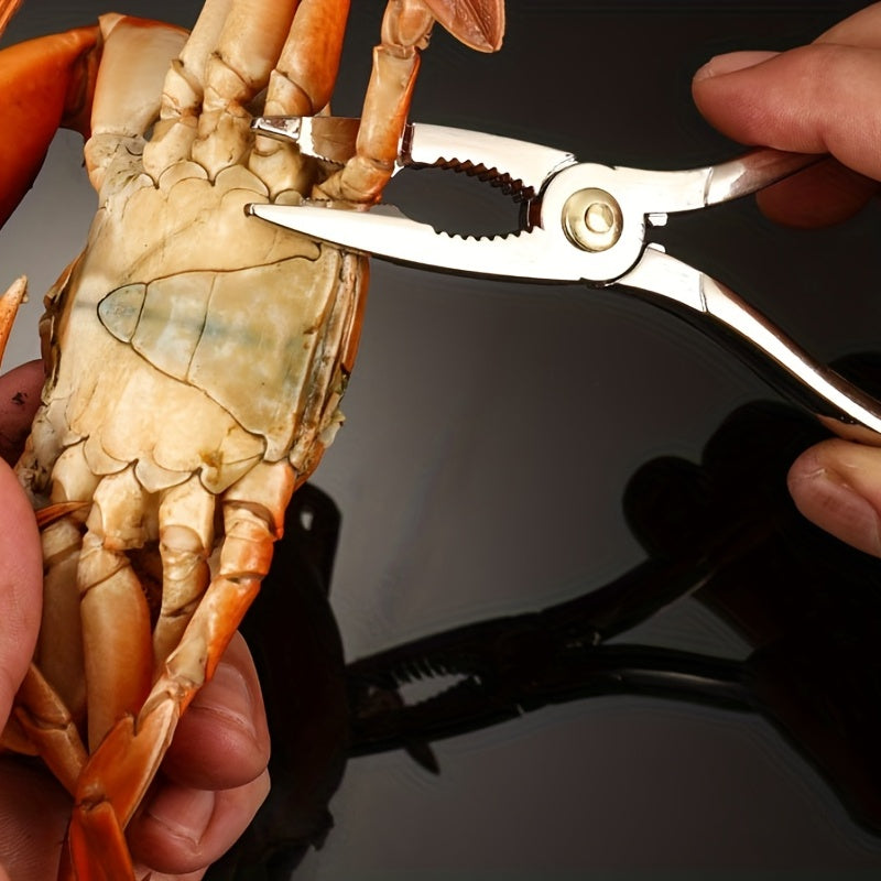 Stainless Steel Crab & Lobster Sheller Double Spoon Fork Seafood Cracking Tool