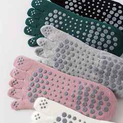 5 Pairs Mix Yoga Socks Anti-Skid Grips Five Toe Split Socks