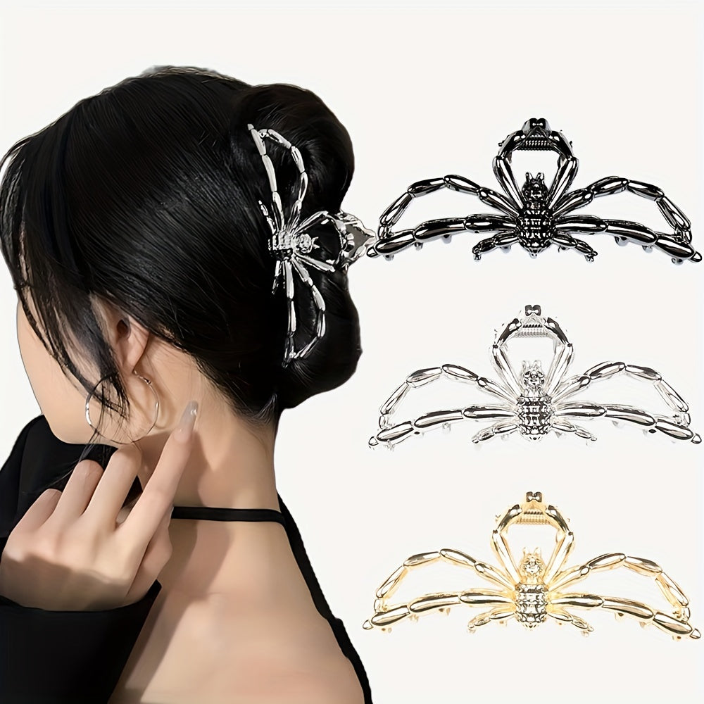 3pcs Spider Shaped Hair Clips Metal Claw Hair Accessories