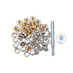 62pcs Marine Stainless Steel Canvas Screw Press Stud Snap Fasteners Kit