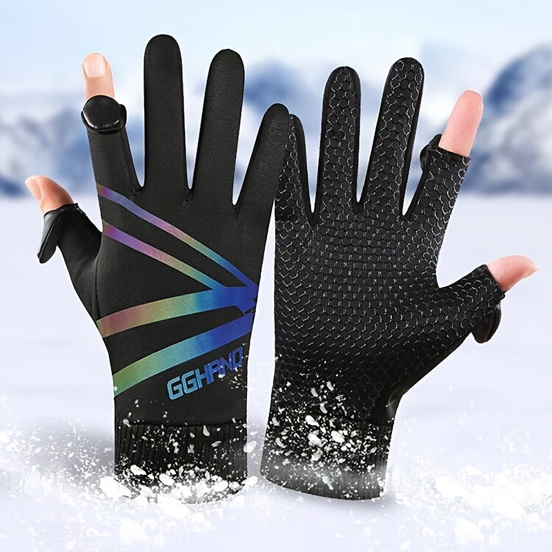 Men's Non slip Waterproof Warm Touch Screen Gloves