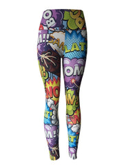 Women's Cartoon Print Leggings High Waist Fitness Pants