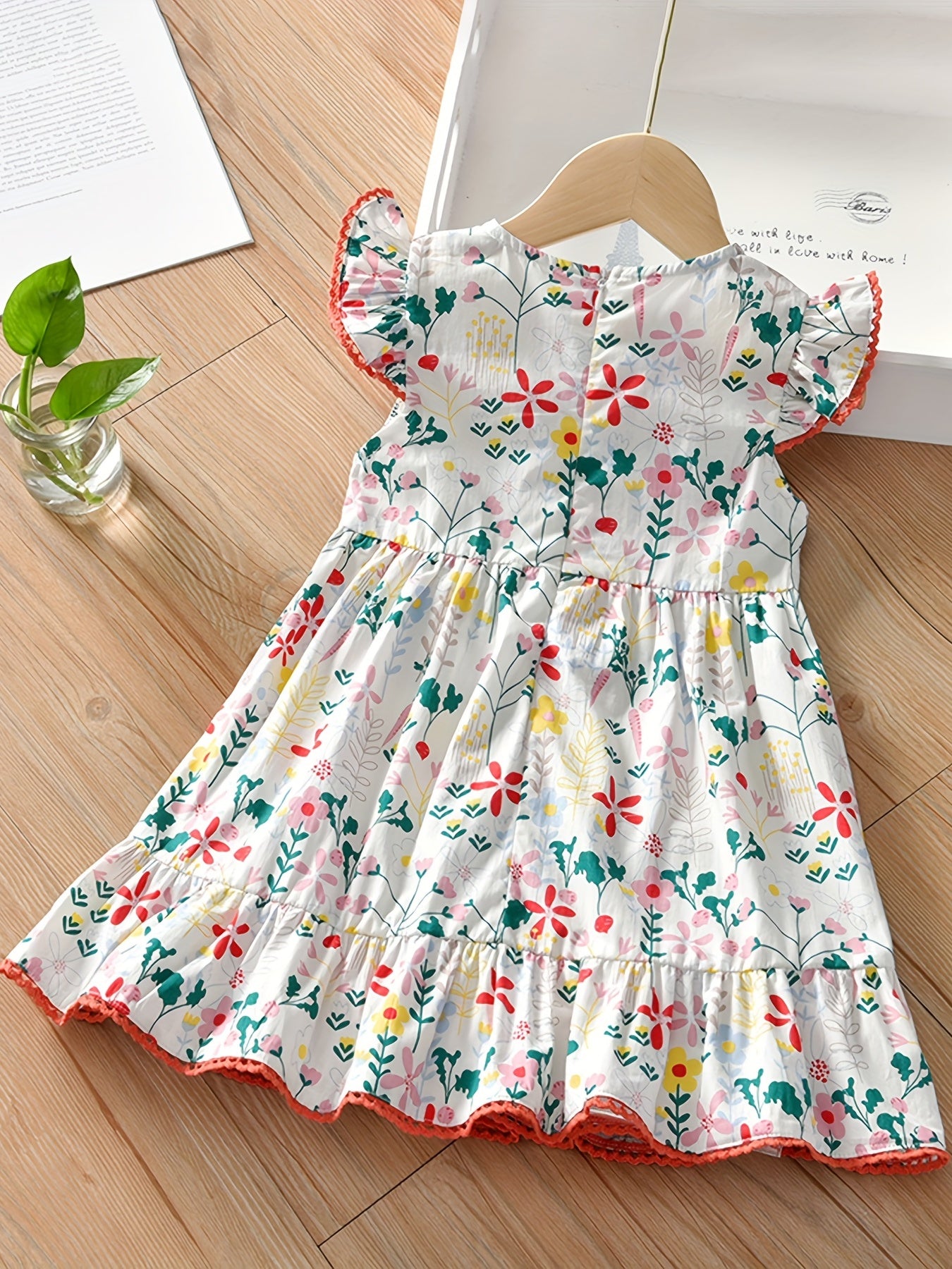 Short Sleeve Floral Dress for Toddler Girls - Summer Cotton Casual Dress