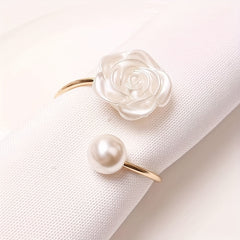 Pearl Napkin Rings Set for Wedding Thanksgiving Easter