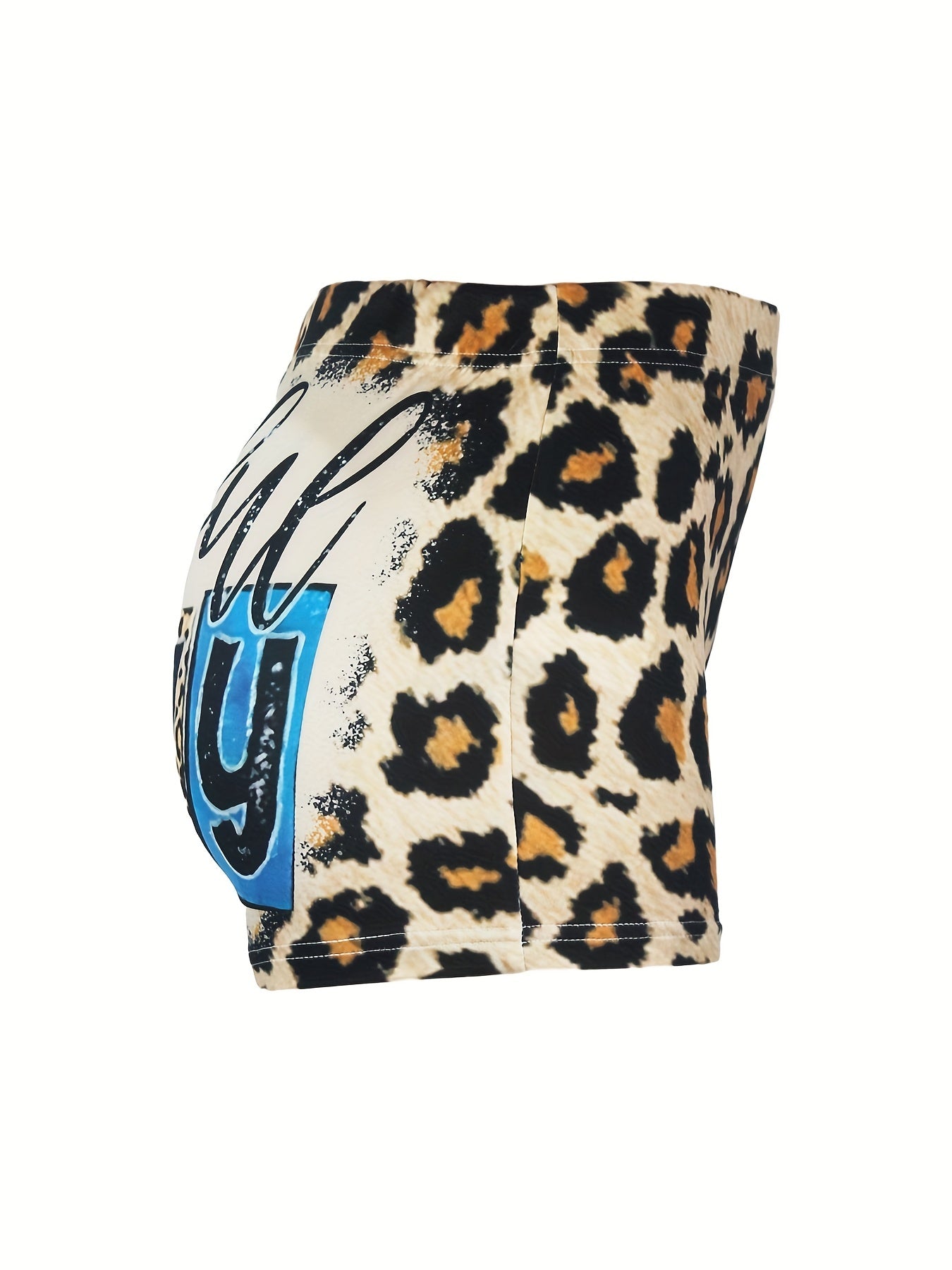 Women's Leopard Print Skinny Shorts