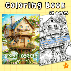 TREE HOUSE Adult Coloring Book - Perfect Gift for Christmas, Birthdays, Friends