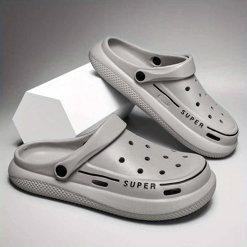 Men's Lightweight Garden Clogs Comfortable Hollow Sandals Outdoor Beach Shoes