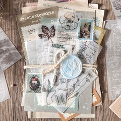 30pcs Paper Card Plants Flowers Washi DIY Decorative Non Adhesive Collage Backgr