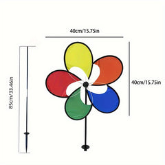 Colorful Rainbow Outdoor Windmill Spinner for Garden Yard